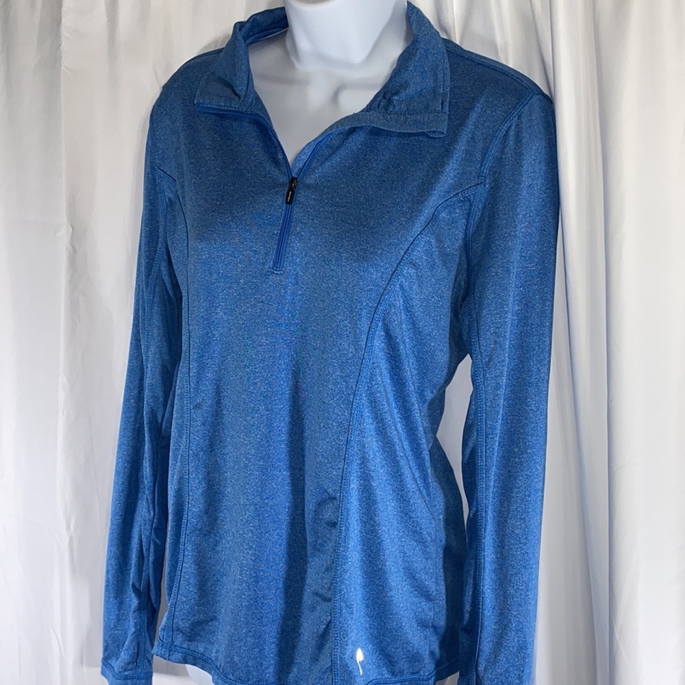 🔥Blue zip up active wear long sleeve running top